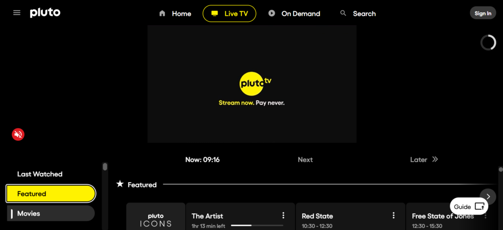 Pluto TV – Best Free Streaming Option for Live TV | Top 15 Best Streaming Websites Free to Watch Movies in 2025