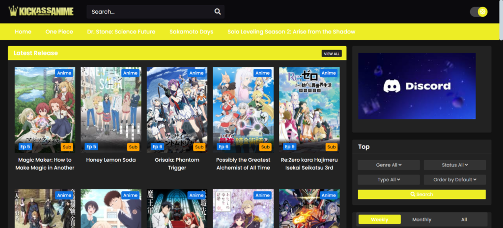 KickAssAnime: Smaller library, but regularly updated | 17 Best 9Anime Alternatives to Stream Anime Free in 2025