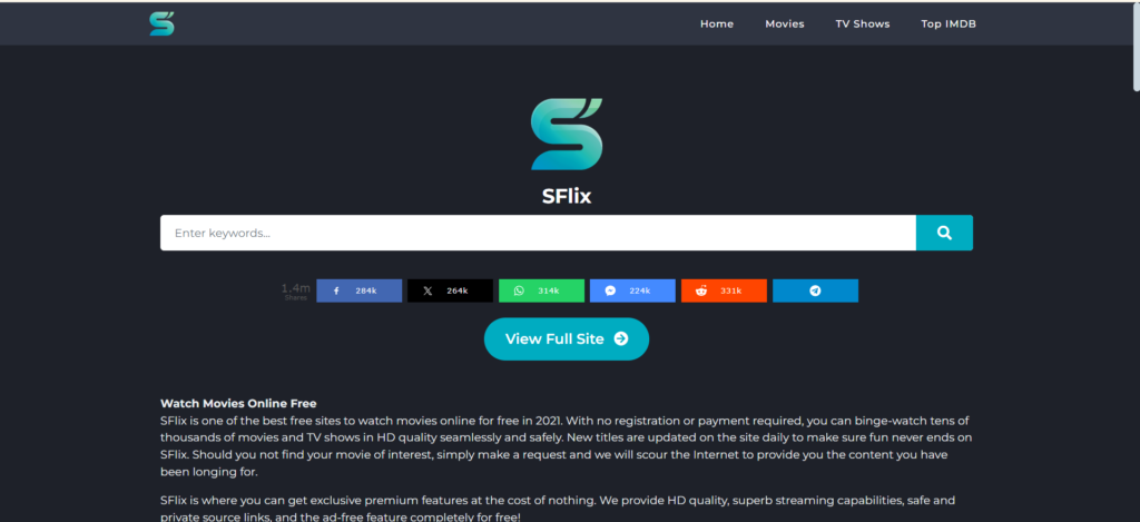 SFlix | 1MoviesHD Alternatives: 29 Best Free Streaming Sites in 2025 | VPNSociety