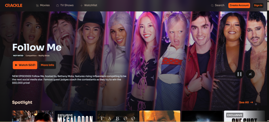 Crackle: Sony-backed Soap2day alternative with top-tier content | 19 Best Soap2day Alternatives to Watch Free Movies in 2025