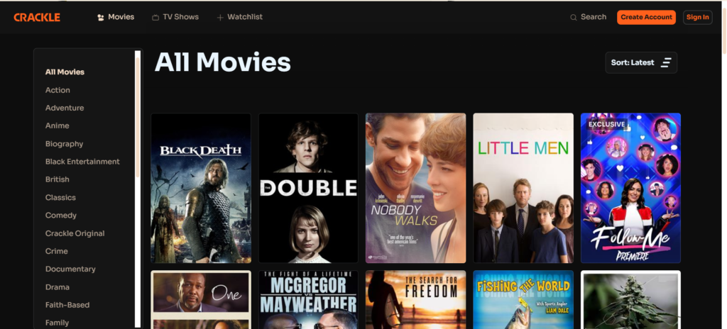 Crackle: A Top-Tier Movie Site with Exclusive Original Content | The 27 Best LookMovie Alternatives That Still Work in 2025