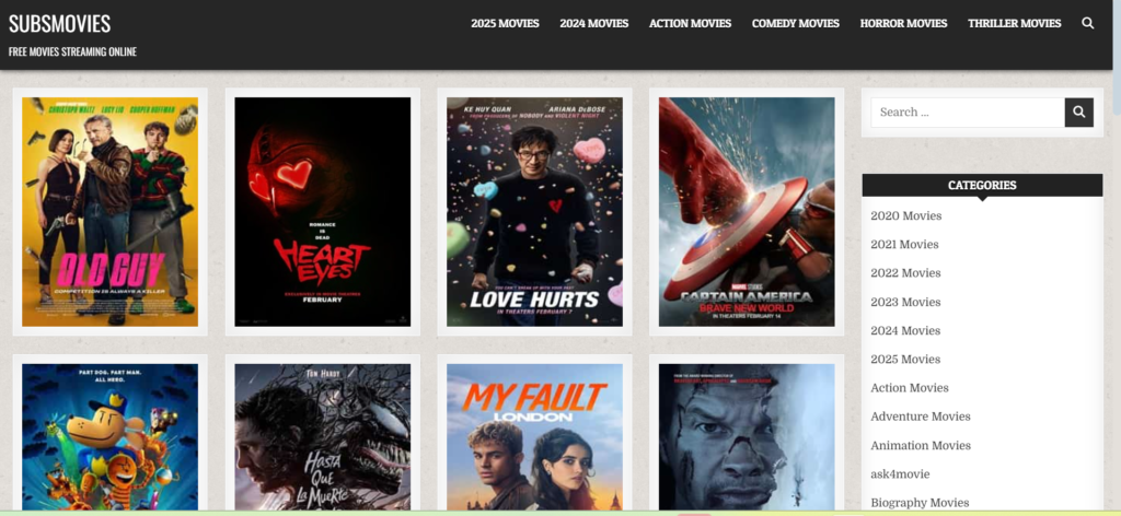 Subsmovies: A strong pick among Putlocker alternatives, with multilingual content.