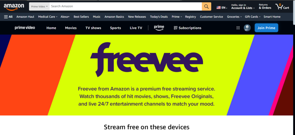 Amazon Freevee | 27 Best 123Movies Alternatives to Watch Free Movies Online (2025)